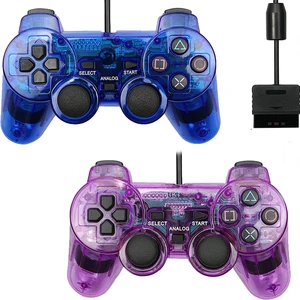 Transparent Color Wire Controller für PS2/PS1 -Konsole -Vibration Joystick Gamepad JoyPad für Sony PlayStation2 Commander 10 Hauptverkaufsbotos kontrollieren PS2 - №4