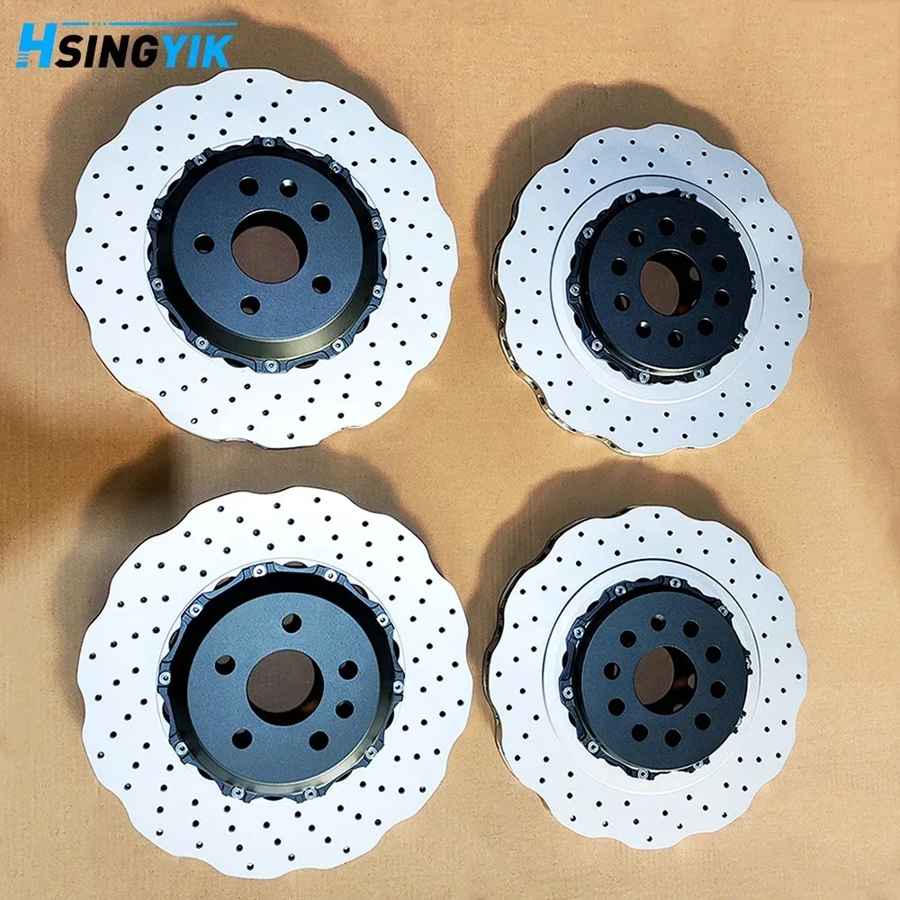 Hsingyik High Performance Custom Design Aluminum Hat 2 Piece Brake Rotors Disc For Audi S6 S7 RSQ8 RS7 SQ7