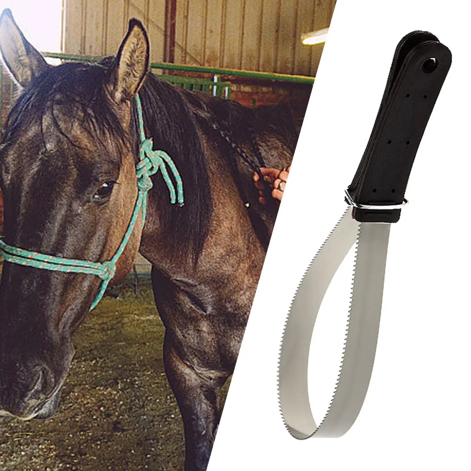 Horse Grooming Scraper Professional DE Shedding Tool Sweat Scraper Horse Hair Brush for Livestock Animal Donkeys Dogs Grooming