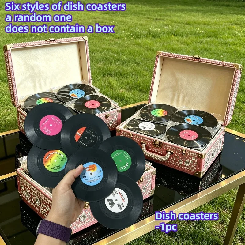 1pcRetro CD vinyl record coasters,coffee and tea cups, essential for holiday parties, for bars, offices and homes, all occasions