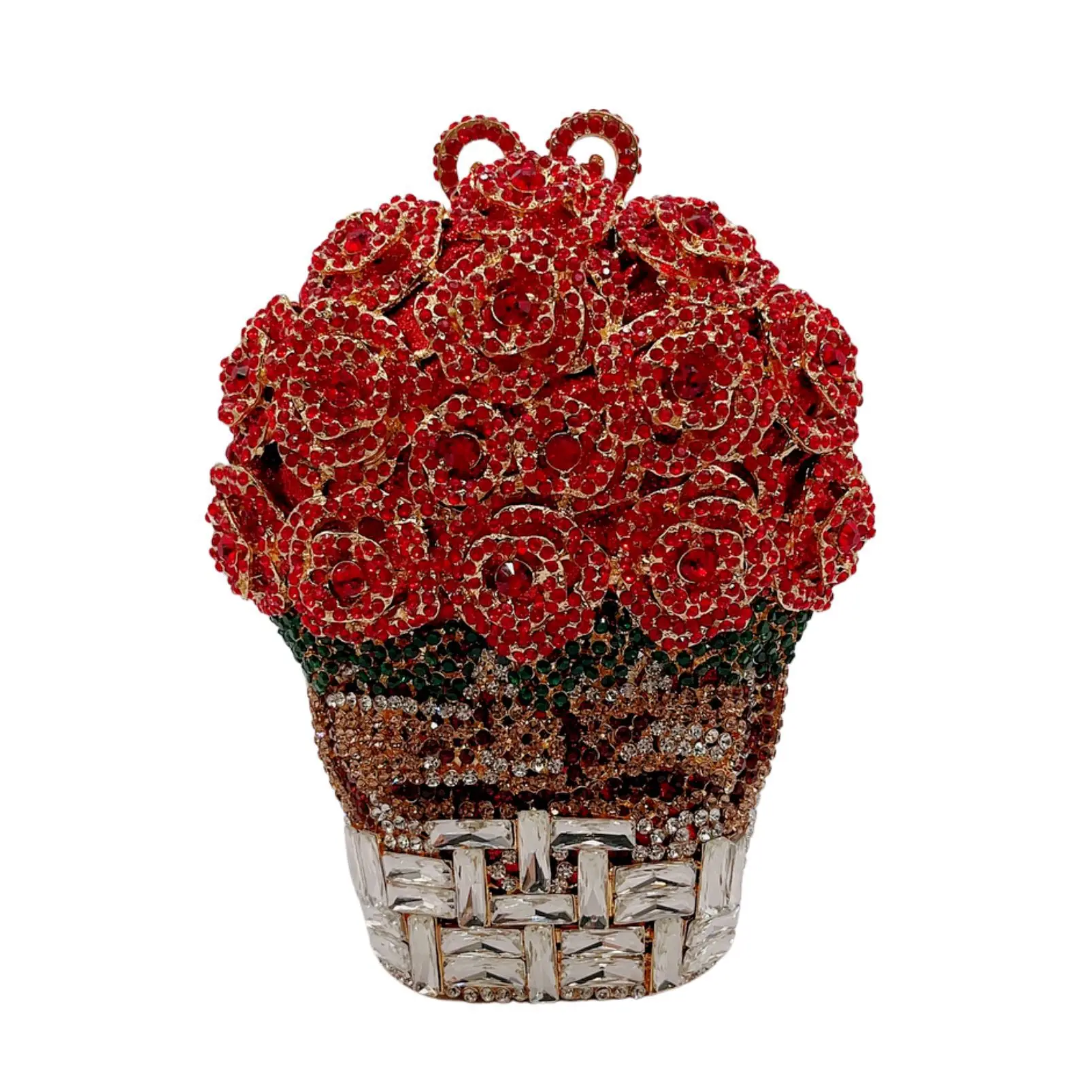 

Clutch Flower Basket Shape Diamond Dinner Bag Wholesale Party Banquet Diamond Clutch Bag Rhinestone Purse Nouveautés Sacs À Main