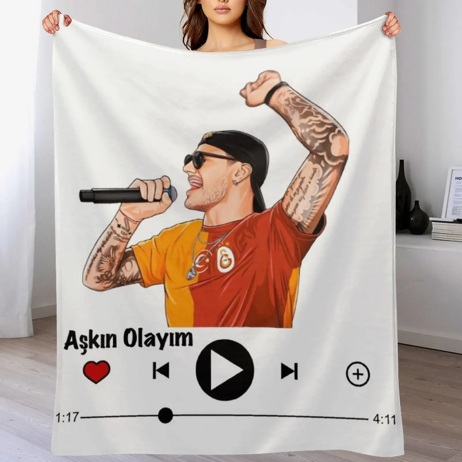 Mauro Icardi a?k?n olay?m music player Cobertor de microfibra aconchegante para casa e quarto