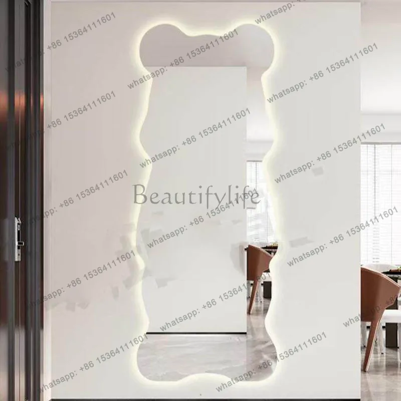 LSIrregular Light Mirror Wall Living Room Decoration Modern Vanity Luxury Aesthetic Mirror Accessories  Espelhos Home Products