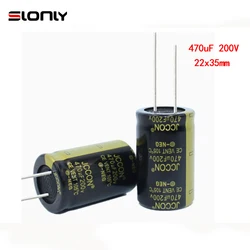 2 adet-14 adet 22x35mm 470UF 200V 105 ° JCCON kapasitörler Pitch 10mm 200V/470UF 22*35mm anahtarlama güç adaptörü için yüksek güç