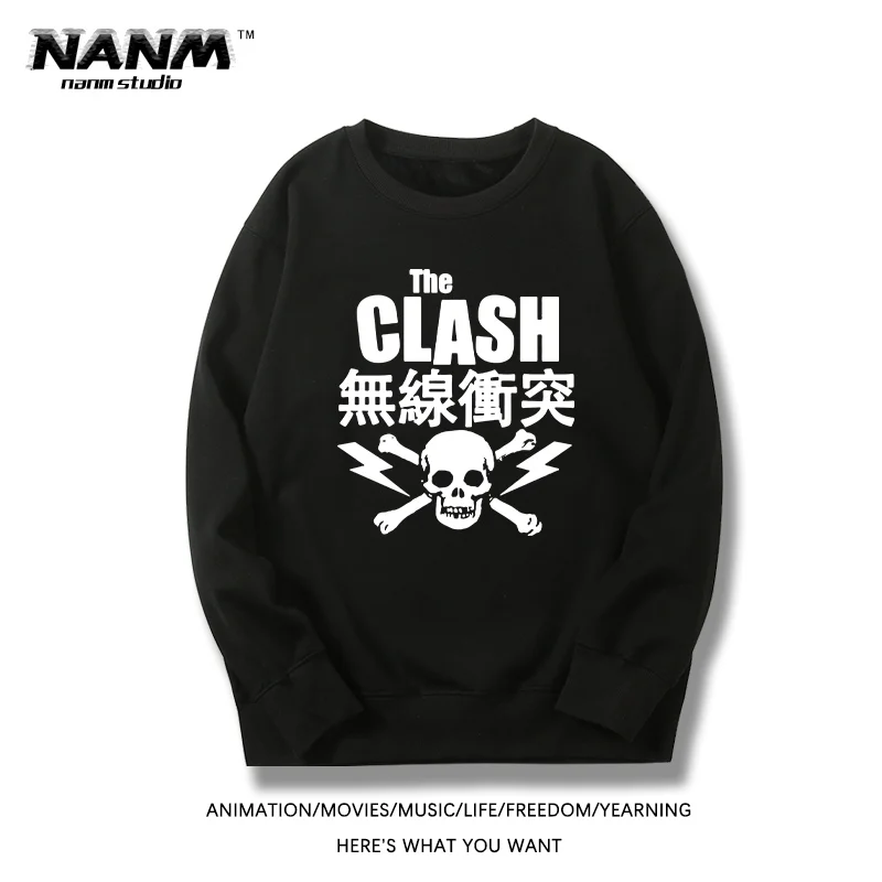 سترة The Clash برقبة دائرية للرجال بأكمام طويلة للخريف والشتاء، ملابس رجالية متعددة الاستخدامات #6