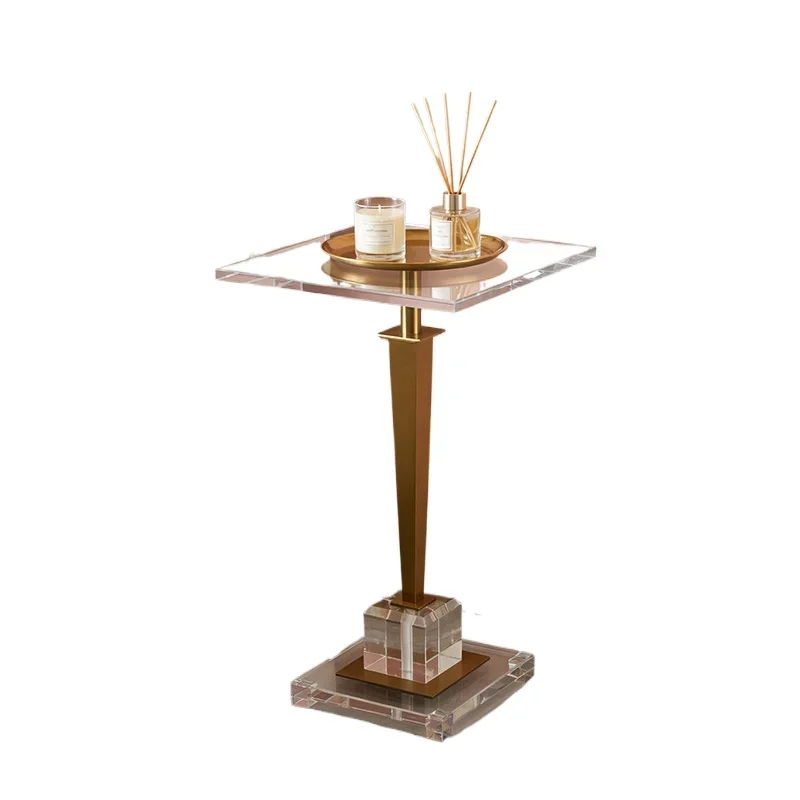 Luxury modern style plexiglass small coffee table household furniture metal acrylic living room side table