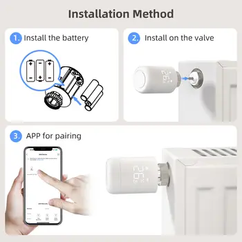 AVATTO Tuya 1-6PCS Wifi TRV radiátorový pohonný ventil termostatický radiátorový ventil regulátor teploty podpora Alexa Google Home 10 nejlepší prodej univerzální nábytkové kování - №5