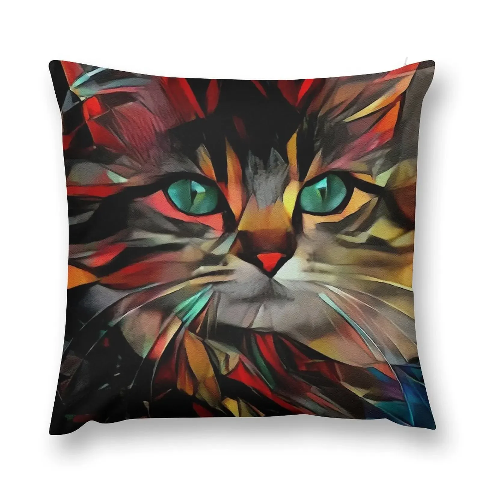 Mollie cat, chat, cat, Lea Roche paintings Throw Pillow Sofa Cushion Sofa Cover Pillowcases Bed Cushions Couch Pillows pillow