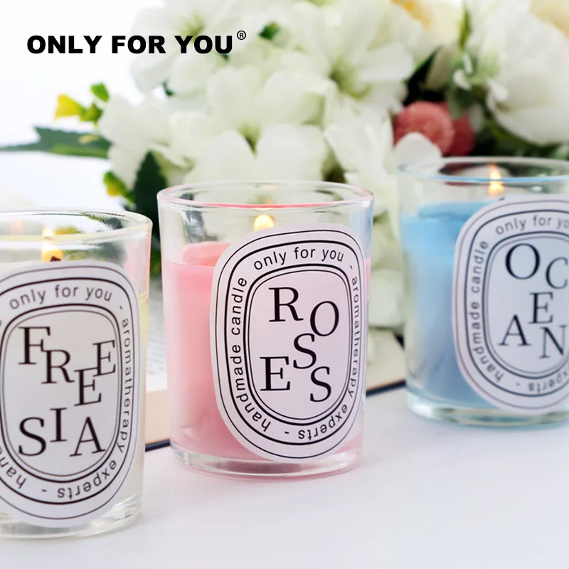 Clear Scented Candle Companion Gift Return Gift Fragrance European Style Romantic Candle Lamp Table Incense Handmade Soy Wax