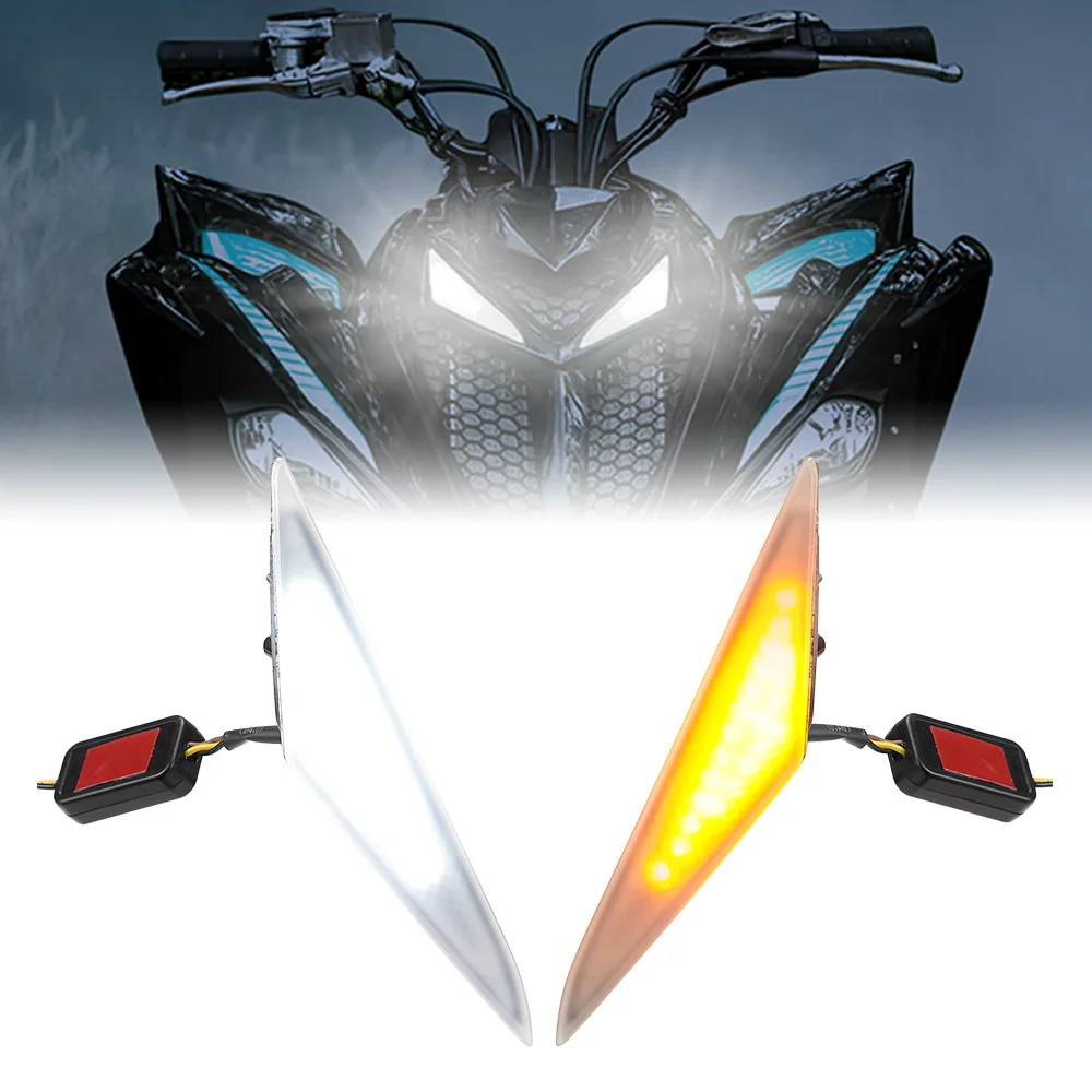 

KEMIMOTO Turn Signal Fang Headlight Auxiliary Lamps Front Grille Light Compatible with Raptor 700 700R 2013-2025
