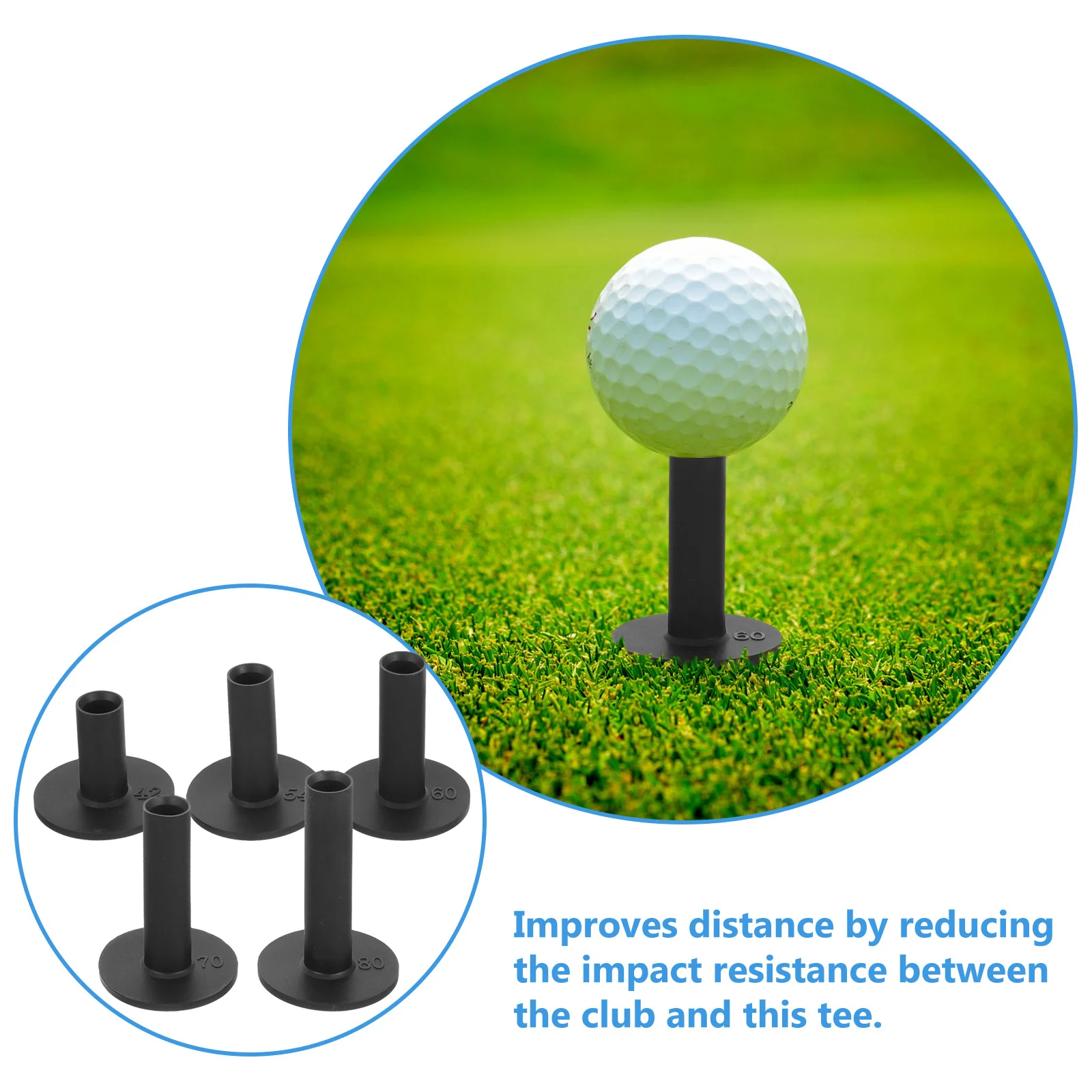 Golf Pins Ball Holder, Golf Tees Practice, Bolas Flexíveis Titulares, Suprimentos Bandejas de Bandejas, 5 pcs