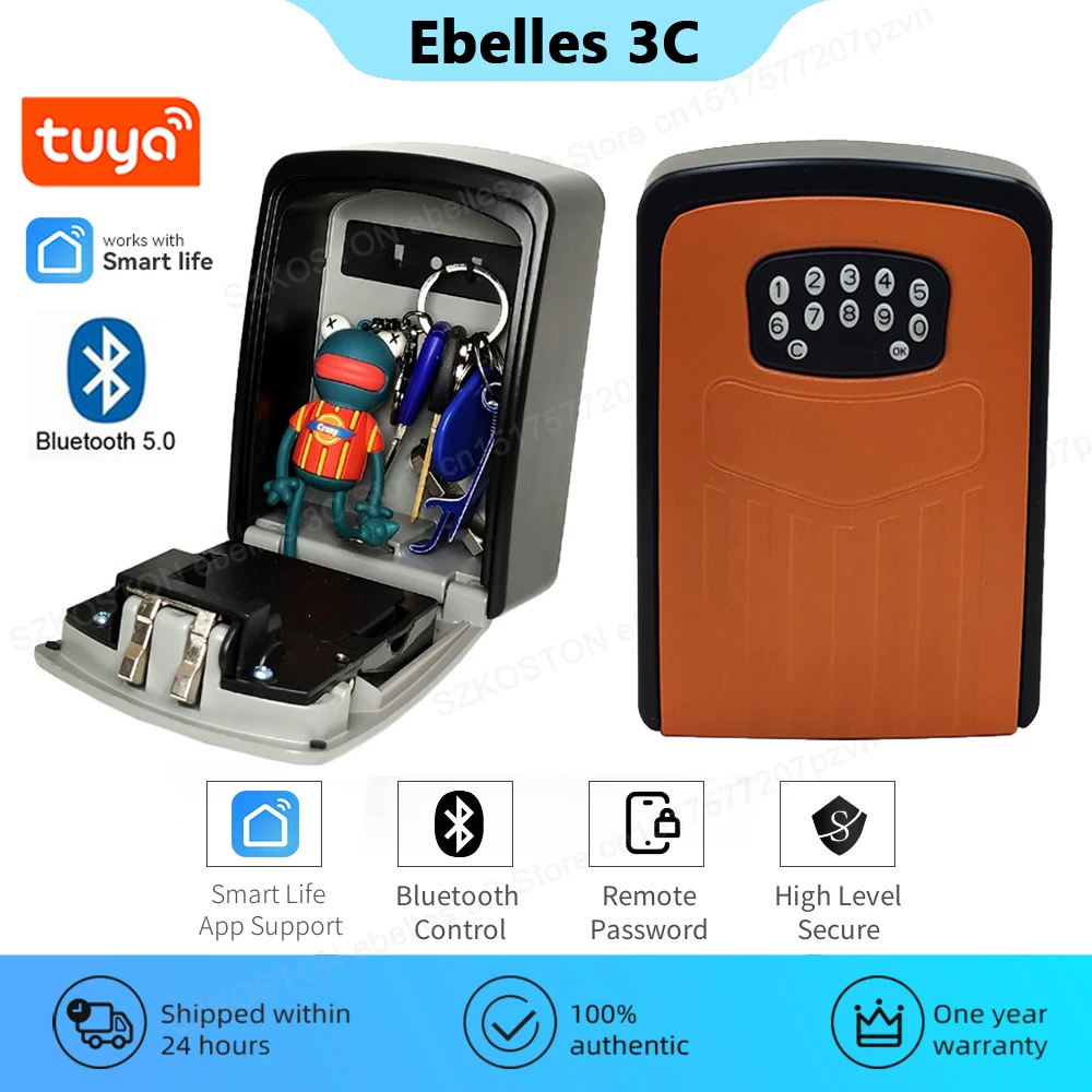 Tuya-Smart Home Key Box Storage, SecExamen Key Lock Box, Bluetooth Andrea Unlock, Étanche, Fonctionne avec Gateway