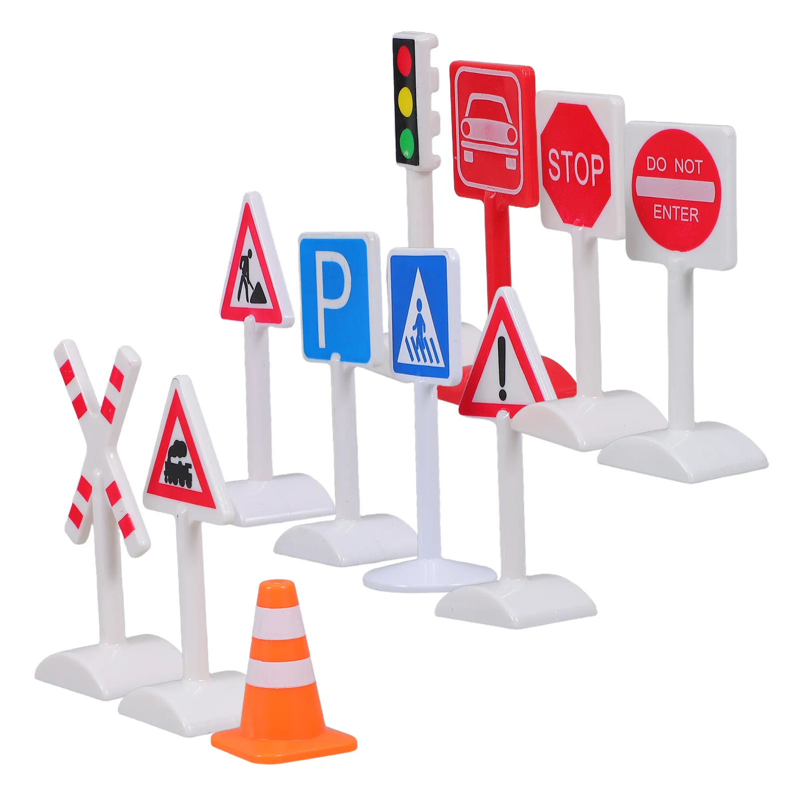 1 комплект, 1 комплект мини-игрушки с красным светом: реалистичные дорожные знаки, огни для детей, поездки, песочники, игры для городского планирования, прочный абс