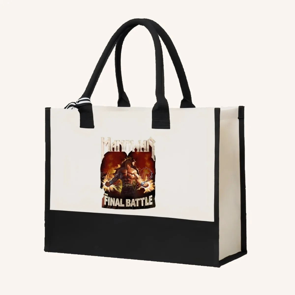 MANOWAR 2026 جديد وصول موضة عملية واسعة حقيبة حمل قابلة لإعادة الاستخدام نمط طباعة 2 لهجة الثقيلة حقيبة كتف كبيرة للجميع