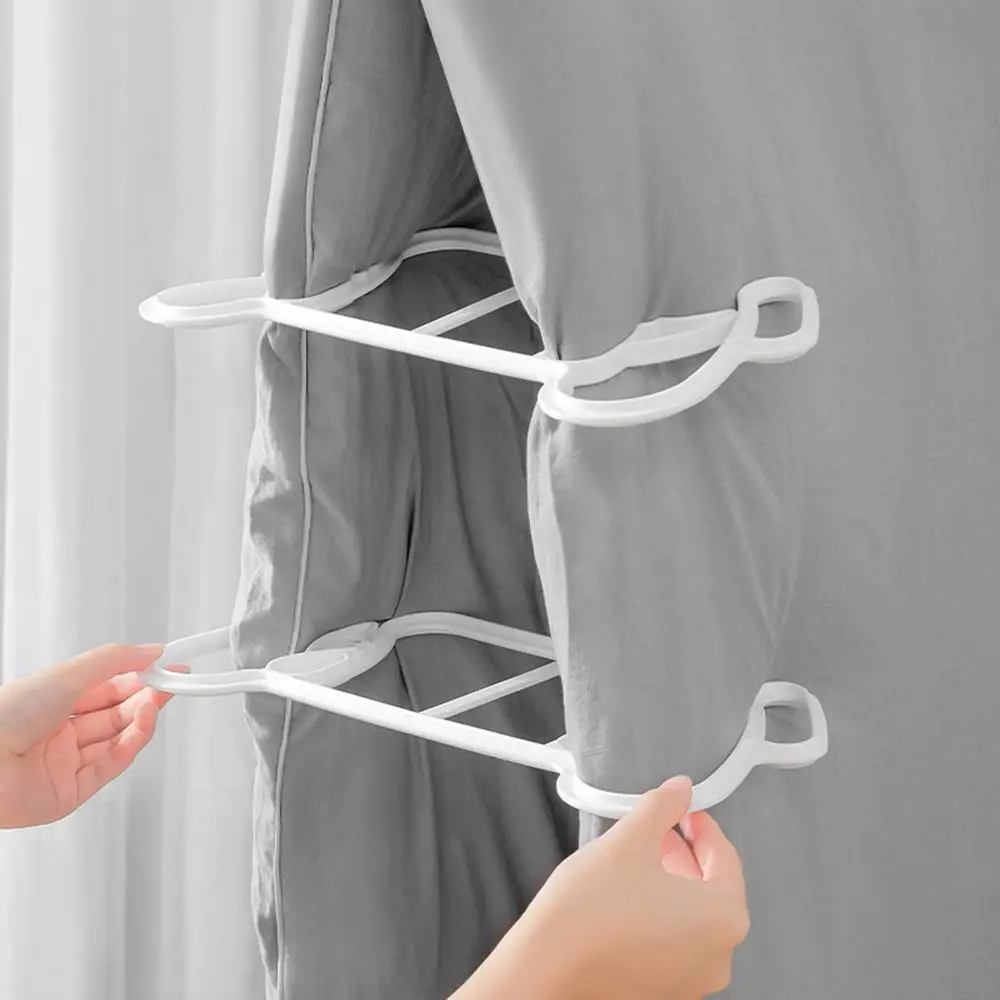 4Pcs Plastic Quilt Hanging Bracket Anti-slip Windproof Ventilated Bracket Set White Comforter Drying Clips Sheets
