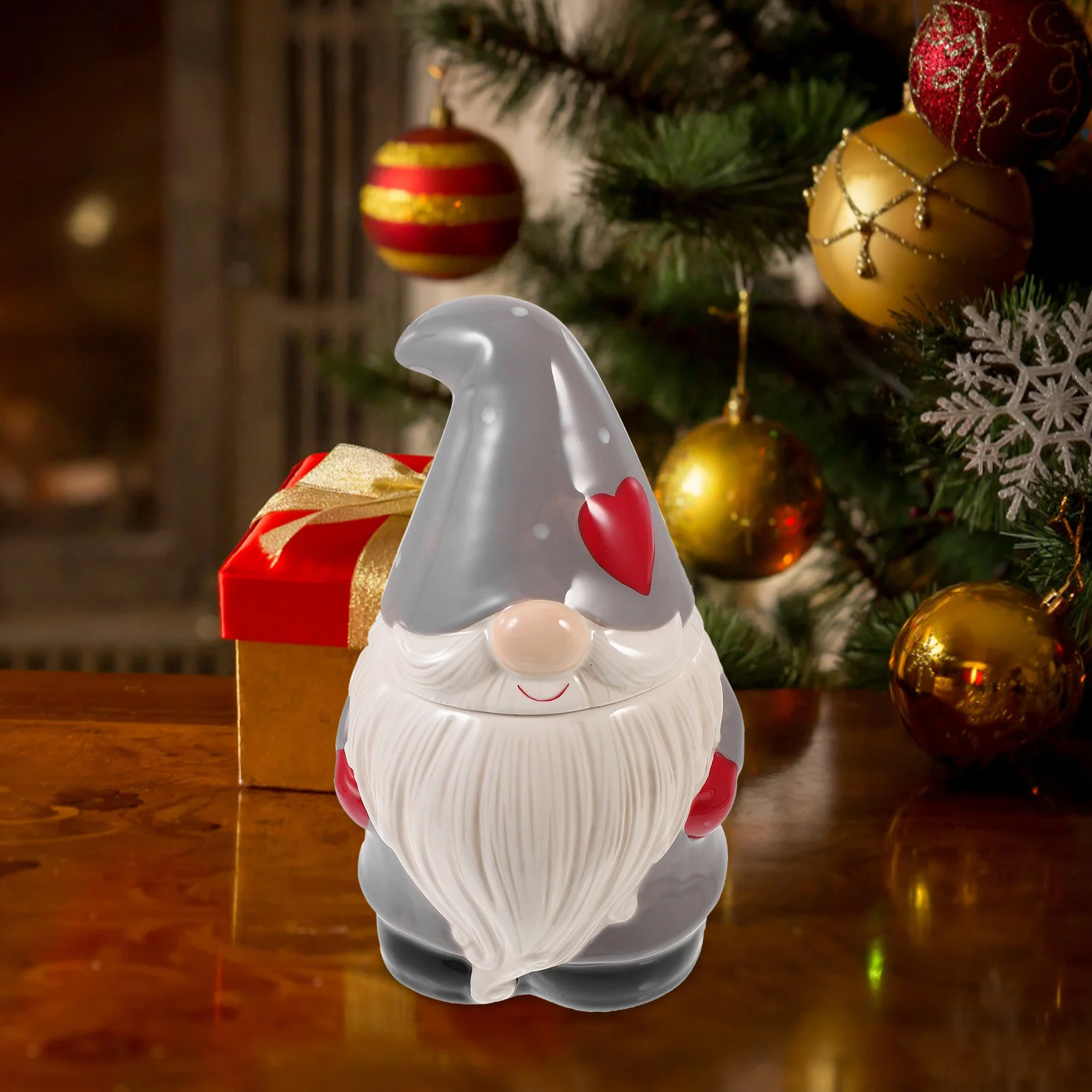 جرة حلوى عيد الميلاد السيراميك الكرتون سانتا كلوز شكل علبة عيد الميلاد مثالية لهدايا الحفلات والديكور جرة حلوى عيد الميلاد