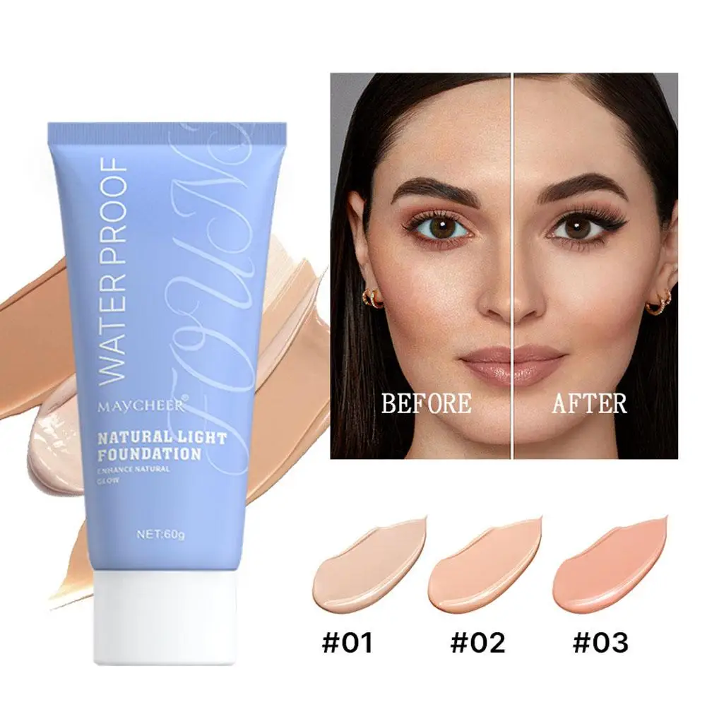 60ML Vloeibare Foundation Hydraterende Langdurige Gezicht Cosmetica Basis Gezicht Fleuren Natuurlijke Make Tone Up E2B0