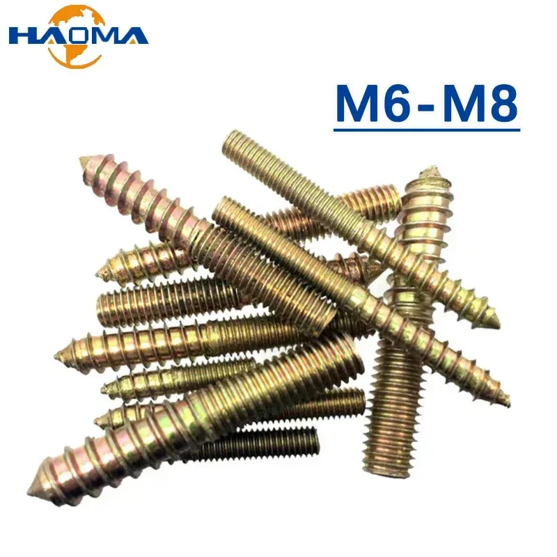 Hanger Bolt Double Headed Bolts Self-Tapping Screw Wood To Metal Dowels Double Ended Furniture Fixing Self Tapping Screws