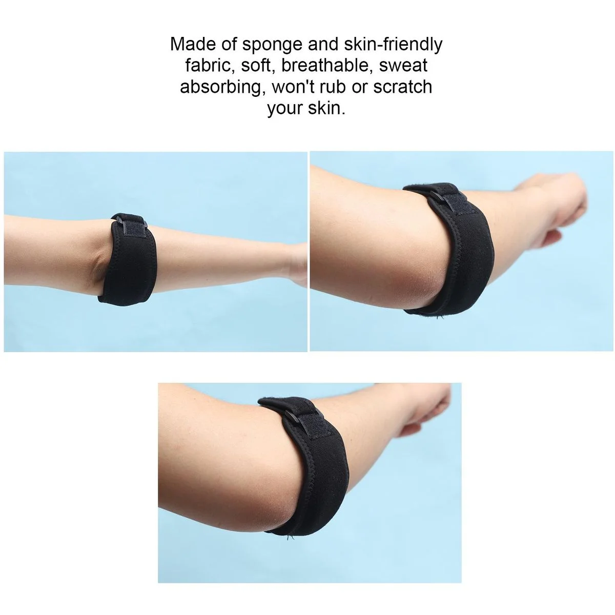 One Piece Adjustable Elbow Support Strap Comfortable Compression Elbow Brace for Pain Relief and Injury Recovery