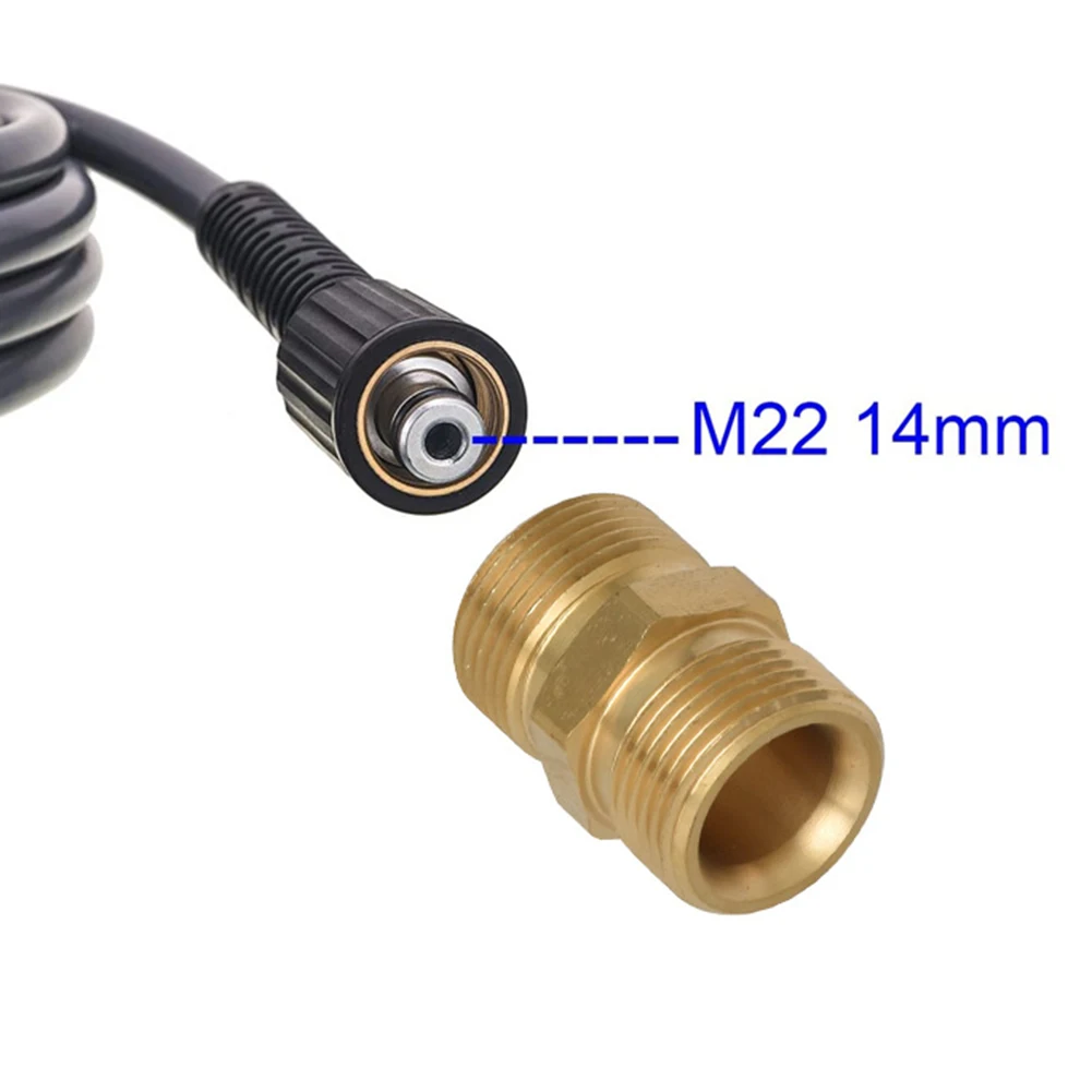 Male Thread and Female Coupler Brass Hose Extension Connector Designed for M22 Swivel Fitting on Pressure Washer Systems