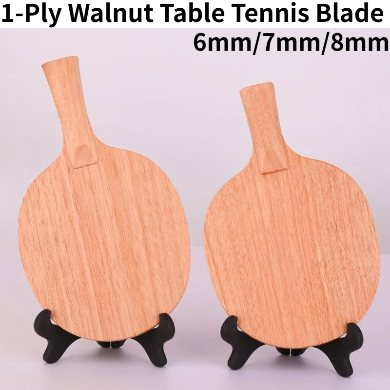 

1-Ply Walnut Table Tennis Blade 6/7/8mm Ultra Light High Elasticity Solid Wood Professional Ping Pong Paddle for Fast Attack