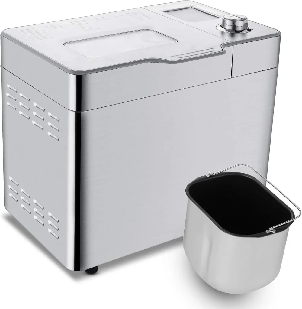 Panificadora Automática, Panificadora automática de 550 W, 25 programas de horneado, LCD, Máquina Programable para Hacer Pan, 13