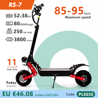 EU 2025 NEW RS7Hot Selling 3800W 52V 38AH Electric Scooter Dual Motor Max Speed of 80KMH Max Range of 60-70KM Foldable E Scooter