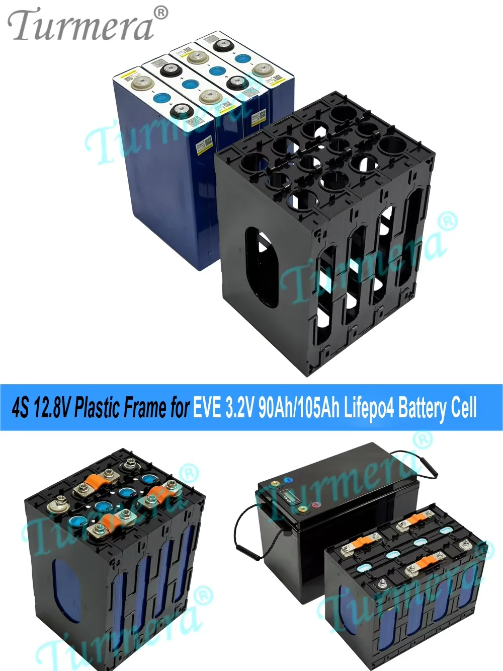Nowa rama akumulatora 12V na rok 2025 do ognioodpornego uchwytu z tworzywa ABS PC z zatrzaskami na ogniwa Lifepo4 CATL EVE 280Ah 304Ah 320Ah 105Ah — zdjęcie produktu 7