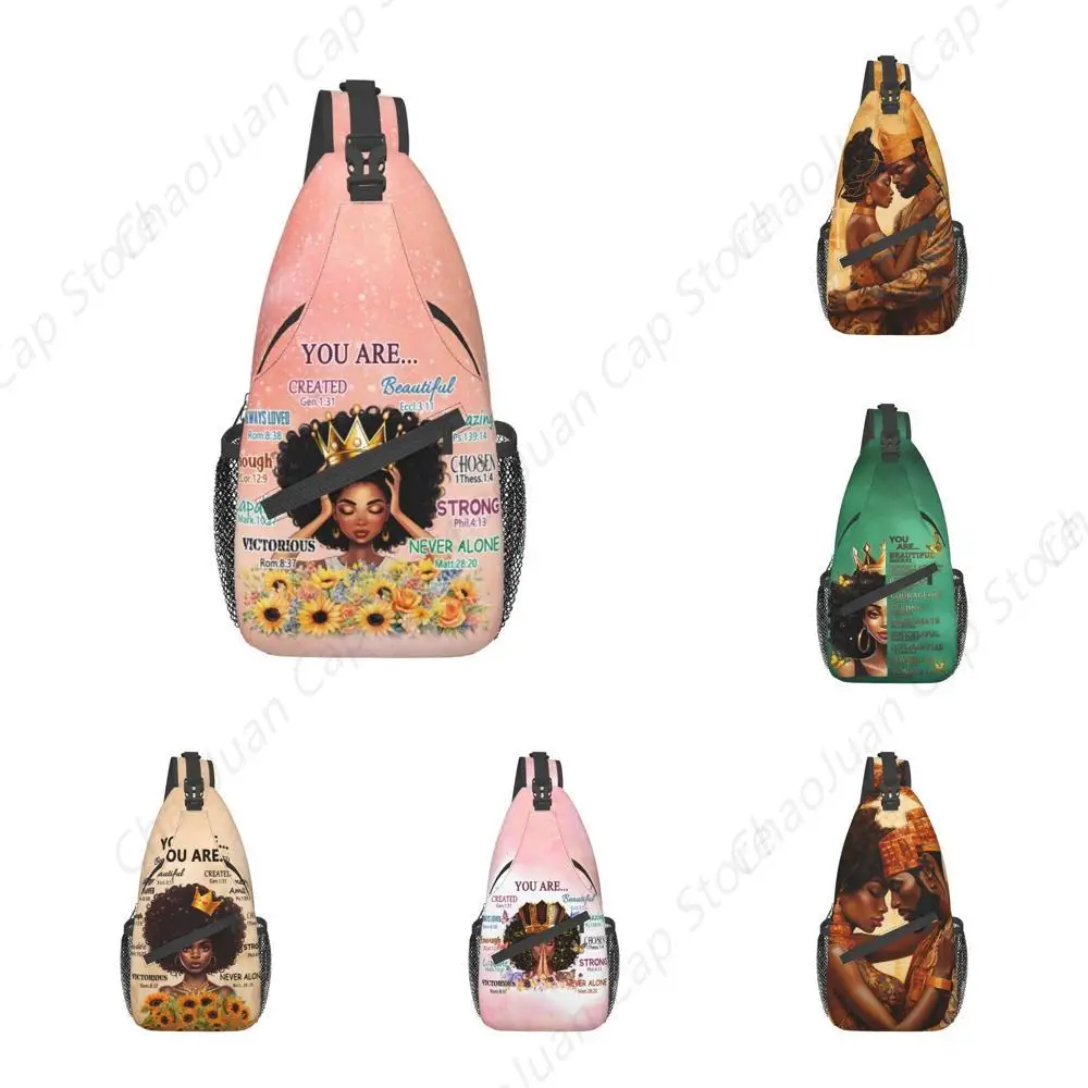 

African Women Style Print Unisex Crossbody Sling Backpack | Trendy Travel Hiking Outdoor Daypack