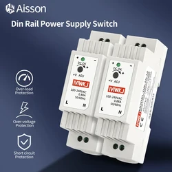 DR-15 15W Industrial DIN Rail Switching Power Supply Input 100-240V AC Output DC 5V 12V 24V 1.25A 0.63A 3A For Led Strip CCTV