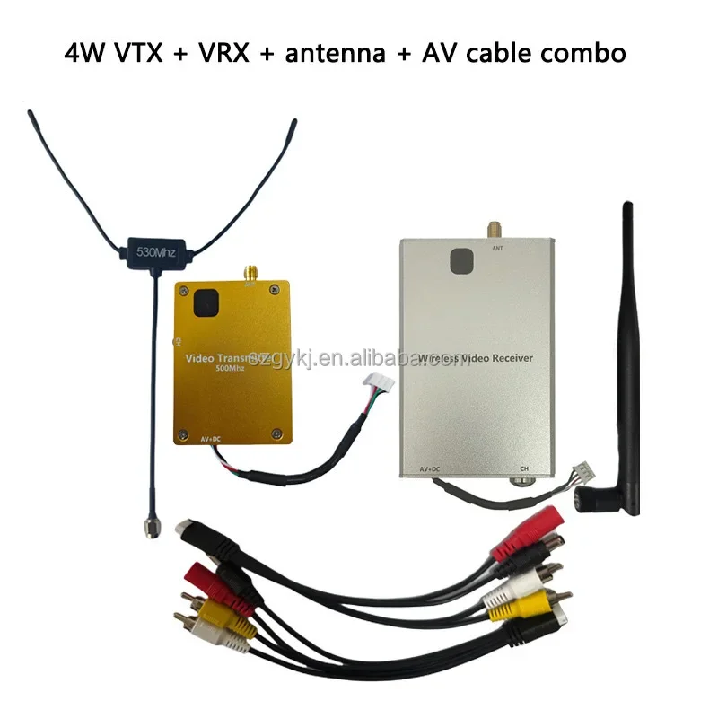 500MHz 4W VTX トラバーシングマシン ビデオ送信機 高出力ワイヤレスビデオ伝送セット