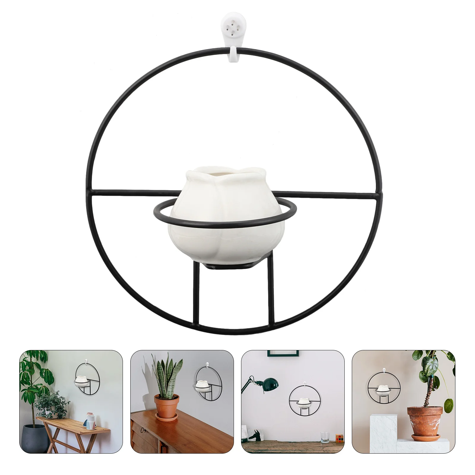 

1Pcs Wall-Hanging Ceramic Flowerpot European Style Smooth Appearance Garden Kitchen Balcony Decor Wall-Mounted Flowerpot