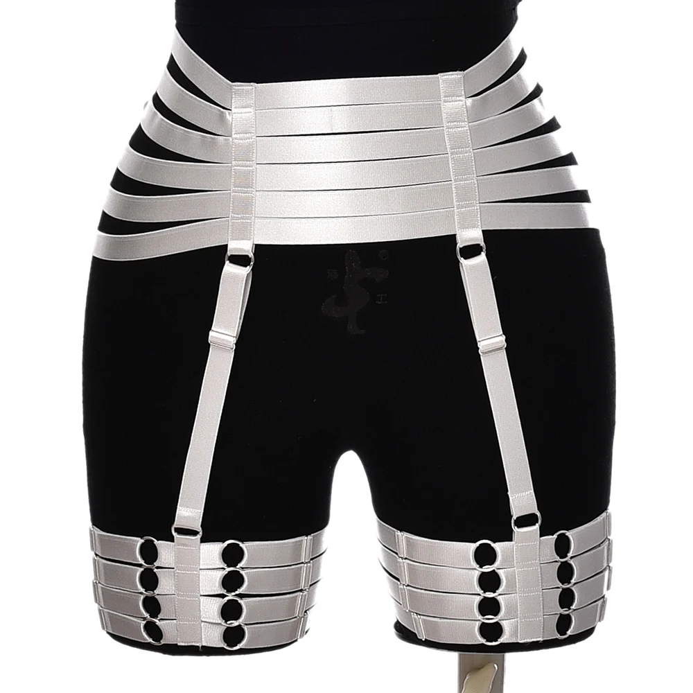 Wedding BDSM Elastic Garter Belt Body Harness Cage Goth Punk Hollow Sexy Bondage High Waist Stockings Suspender Leg Harness