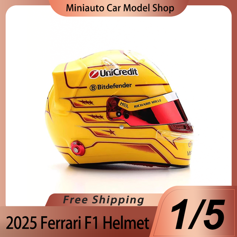 Nuevo en Stock Looksmart 1:5 2025 Ferrari F1 Lewis Hamilton casco simulación Ferrari Sf25 modelos de resina juguetes coleccionables personalizados