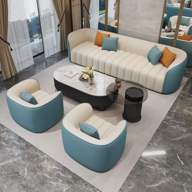 Hotel lobby sofa, living room home sofa, business negotiation reception, sales office, reception, and negotiation sofa