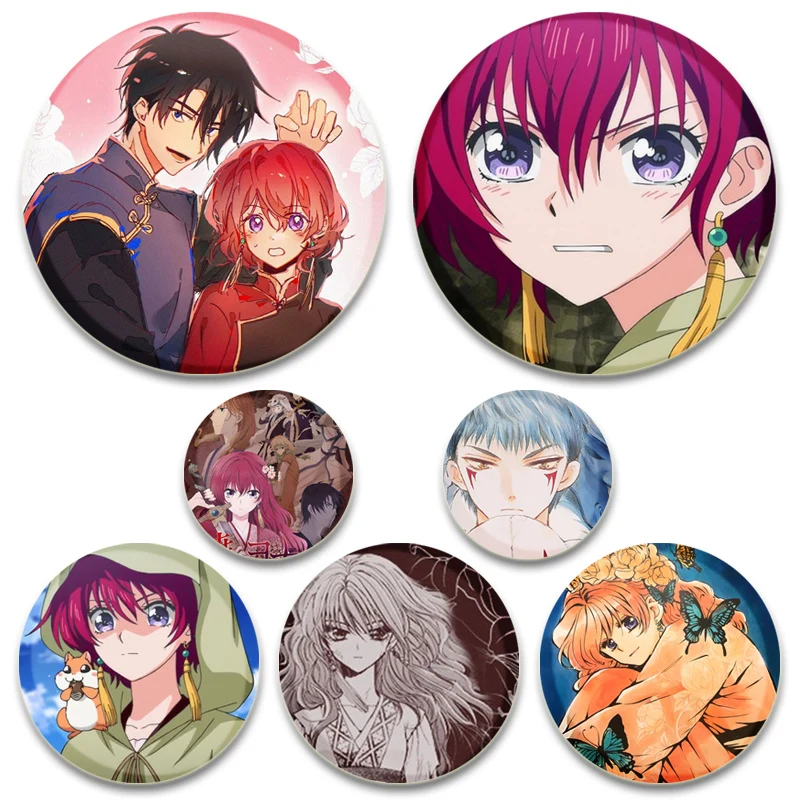 Cartoon Style Badge Akatsuki No Yona Brooches on Backpack Clothes Handmade Round Enamel Pins for Jewelry Gifts Accessorys