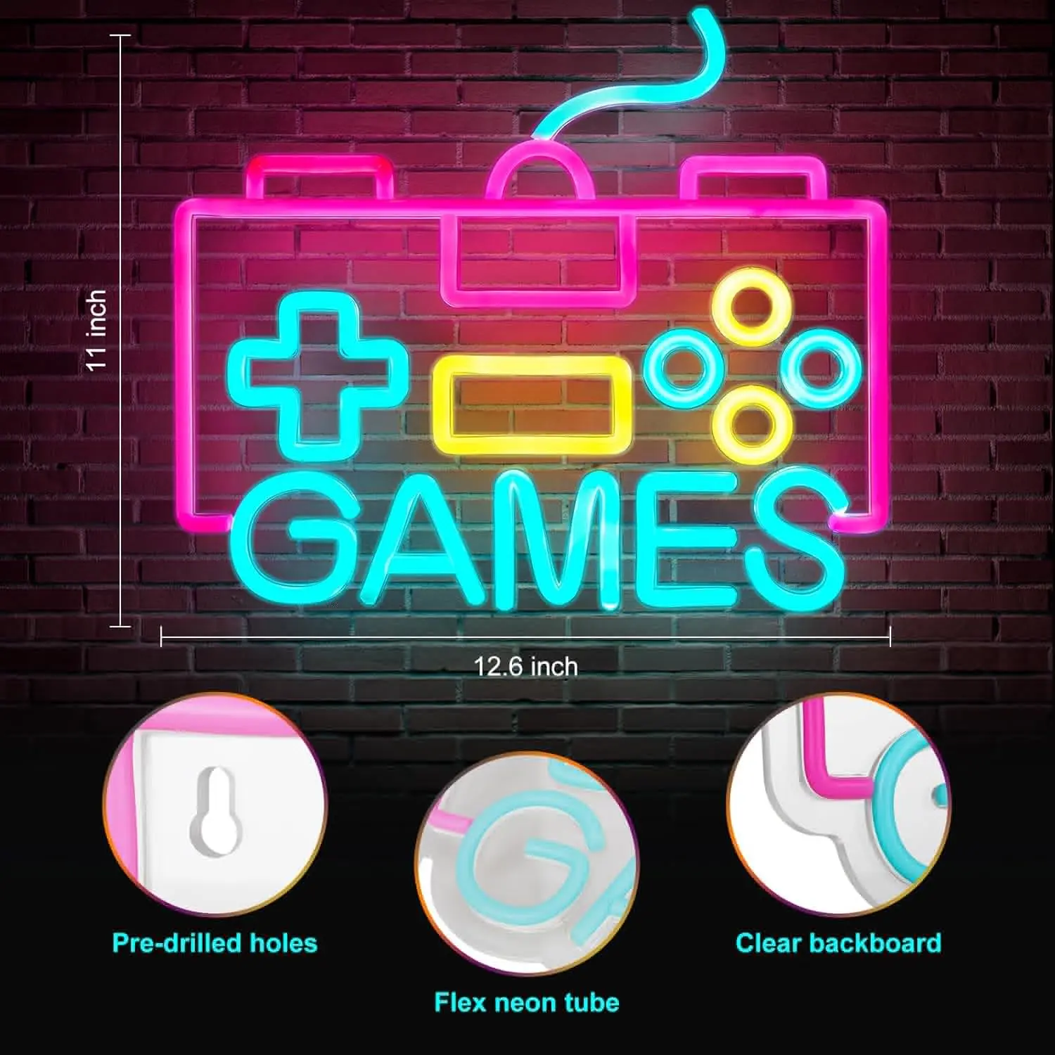 ألعاب النيون USB عكس الضوء LED ضوء النيون لغرفة النوم حفلة بار رجل الكهف لعبة غرفة ديكور المنزل تضيء تسجيل هدية