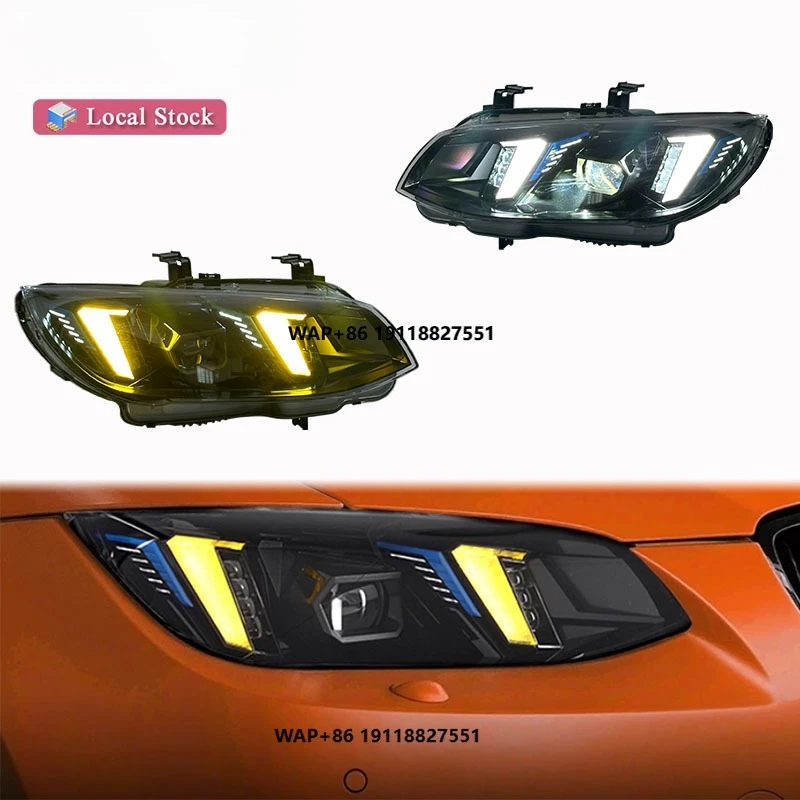 

SJC Auto Car Headlight for M3 E92 E93 2010-2013 Yellow and White Dual Color Snake Eyes Style LED Headlight