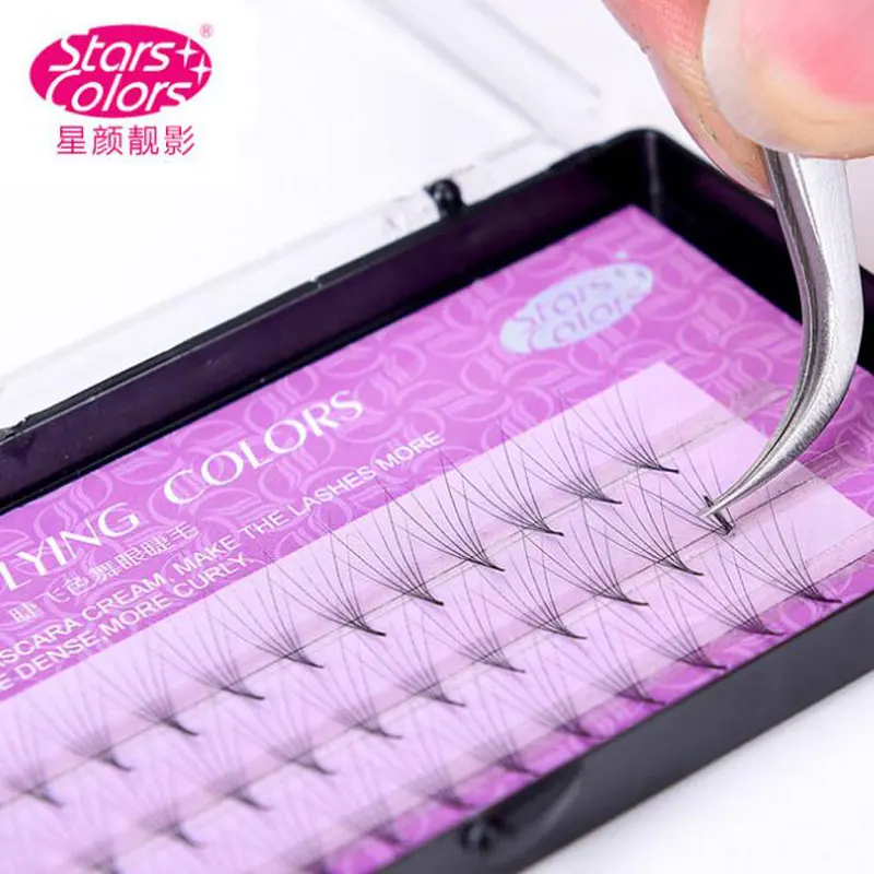 57 Bundel/kotak Bulu Mata Cluster 6D 0.07mm C curl Alami Panjang Model Kipas Ekstensi Bulu Mata Kecantikan Riasan