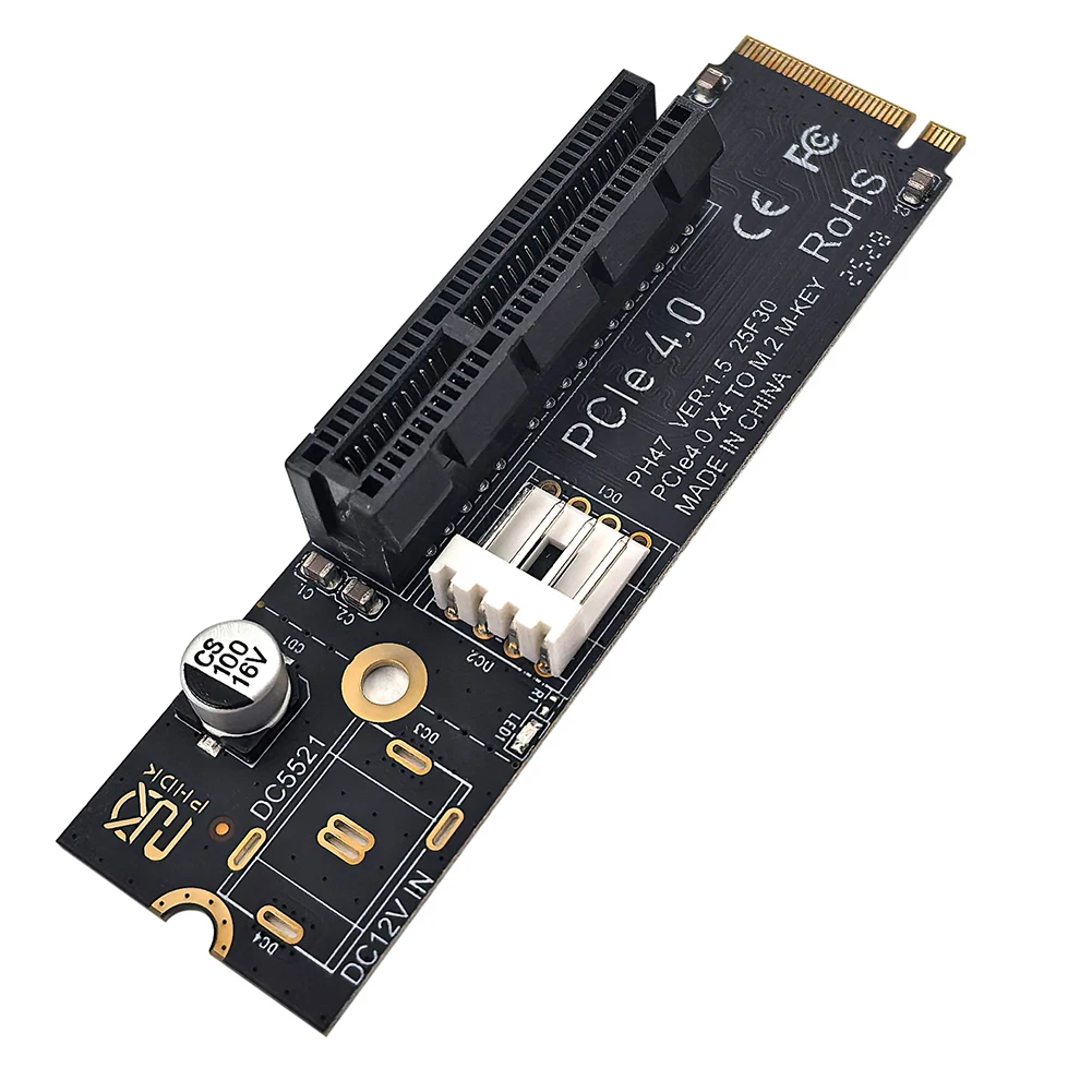 NGFF M.2 To PCI-E 4X Riser Card Compatible with X1 X4 X8 X16 PCI-e Interface Convert Adapter Static Bag Packaging