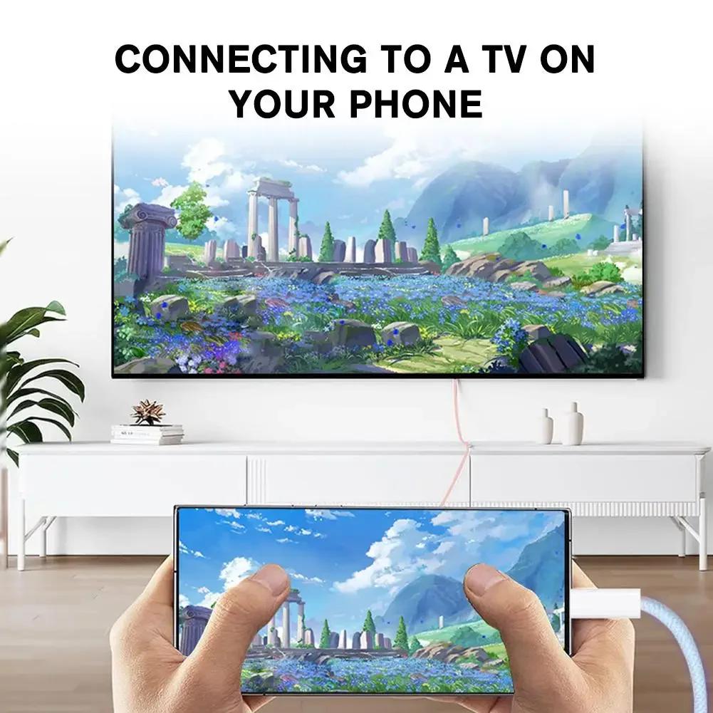 4K 60Hz/30Hz USB Type C To HDMI-Compatible Cable with PD 100W Thunderbolt 4/3 Compatible For iPhone 15 Air iPad Samsung HDTV
