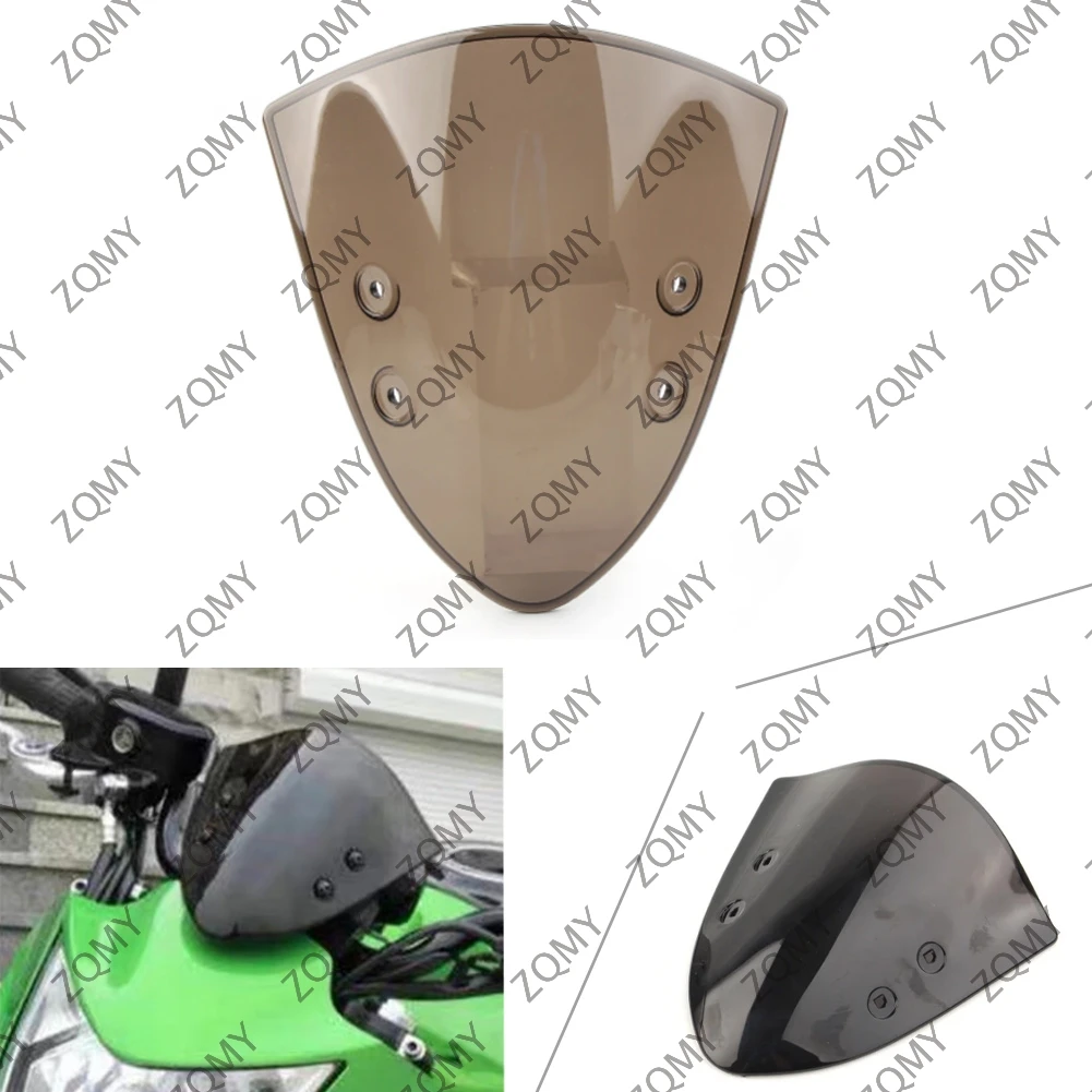 Motorbike Windscreen Windshield Flyscreen Wind Deflectors For Kawasaki ER-6N ER6N 2012 2013 2014 Black/Brown