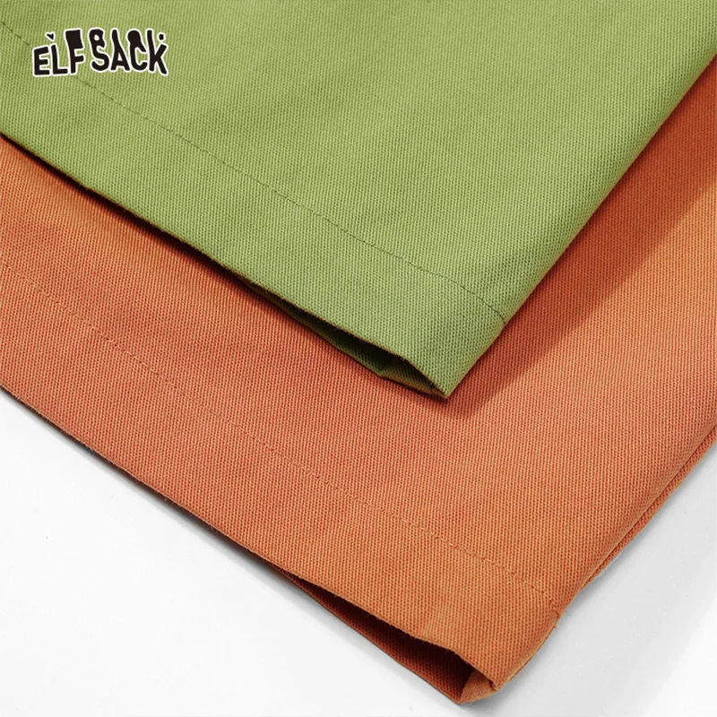 ELFSACK 2024 estate nuovo arrivo arancione a-line vita alta dimagrante abbigliamento da lavoro gonna con coulisse in stile americano per le donne