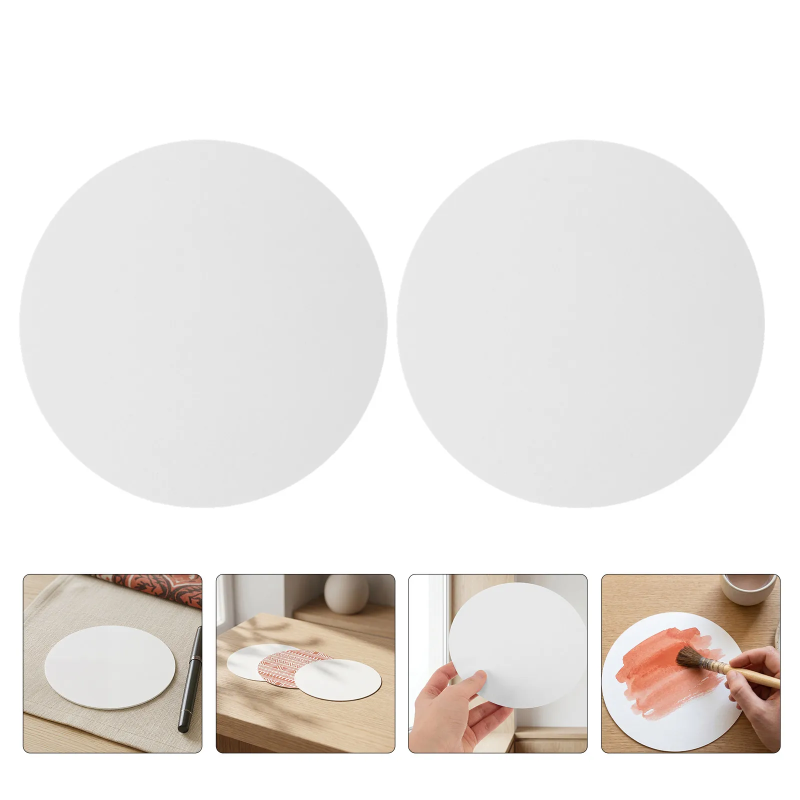 80Pcs White Paper Circles Cardstock Thick Precut Round Shape 6 Inch for Crafts School Art Supplies Classroom Decoration