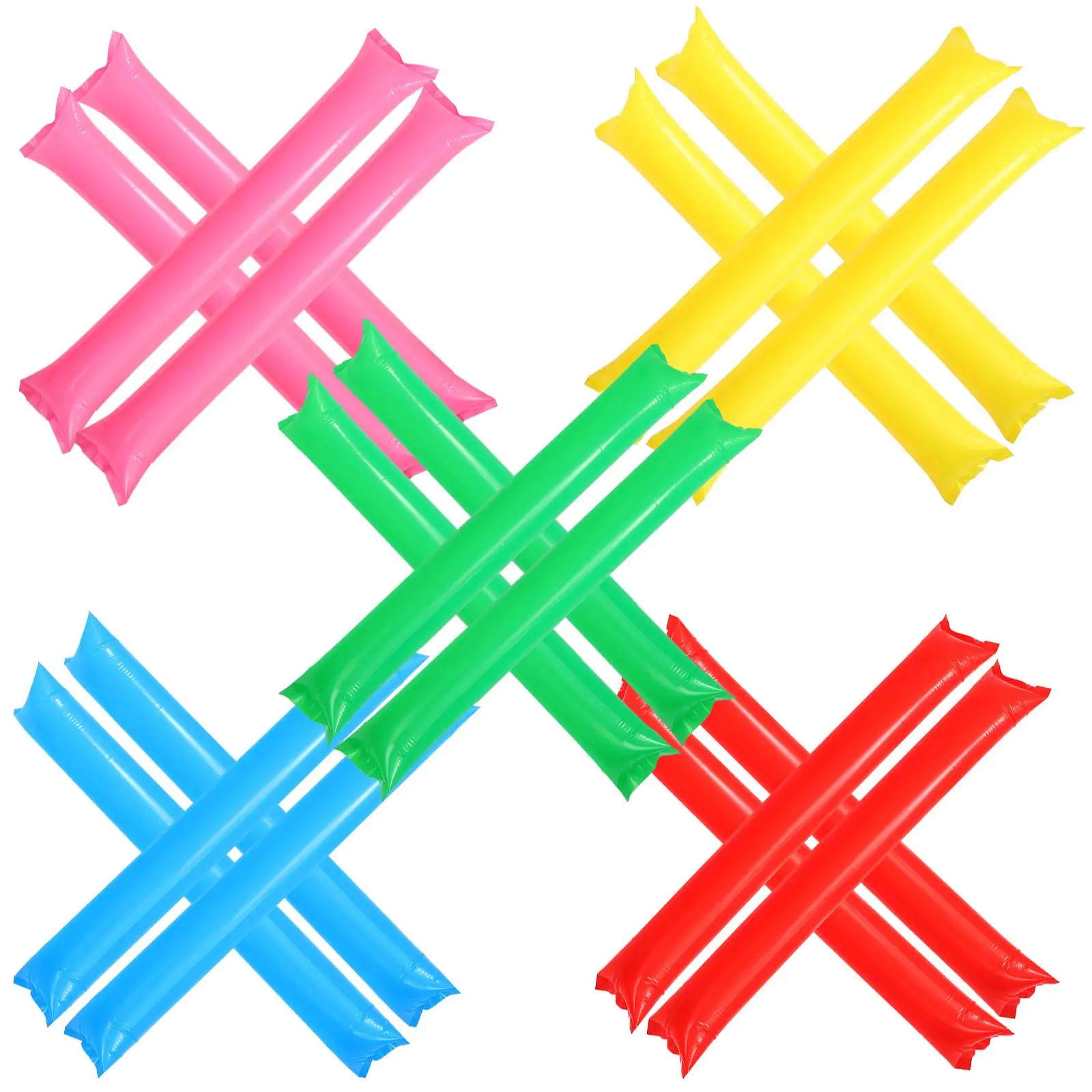 20 Pcs Inflatable Cheerleading Sticks Self Sealing Noisemakers Cheerleading Sticks for Events Parties Promotion Bang Together