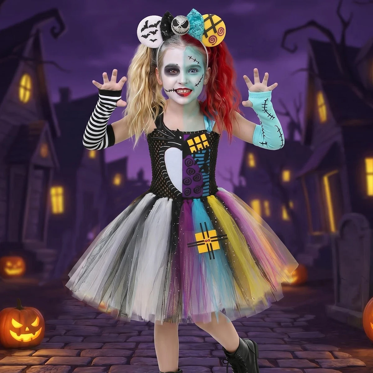Jack Skellington and Sally inspired Tutu Dress Nightmare Before Christmas Tutu Costume for Halloween Fancy  Dress Up Clothes image 3