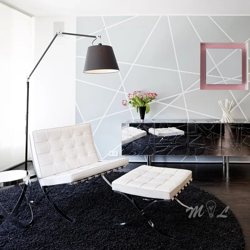 Modern Designer Standing Lamp Iron Long Arm Floor Lamp Living Room Decoration Study Reading Light Rotatable Stand Lamp Floor E27