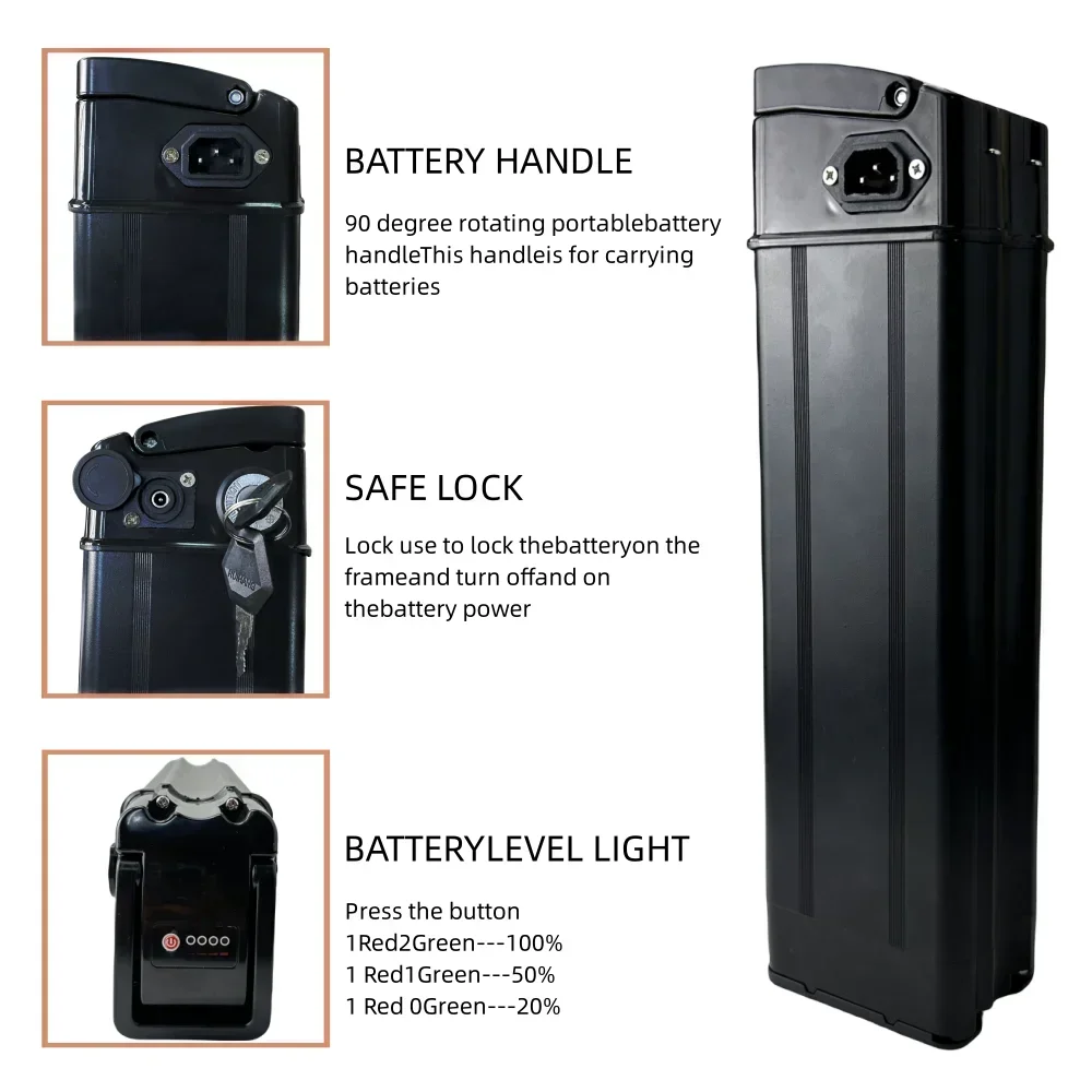 

For Silver Fish 36V 15Ah Lithium-Ion Rechargeable Battery Pack Built in BMS system No memory effect