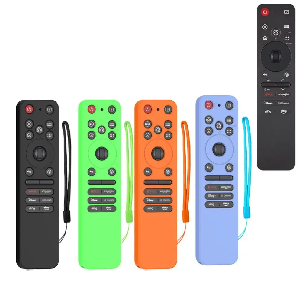 Silicone Remote Control Case Shockproof Anti-scratch Remote Protective Cover with Lanyard Remote Control Shell for LG MR25GA