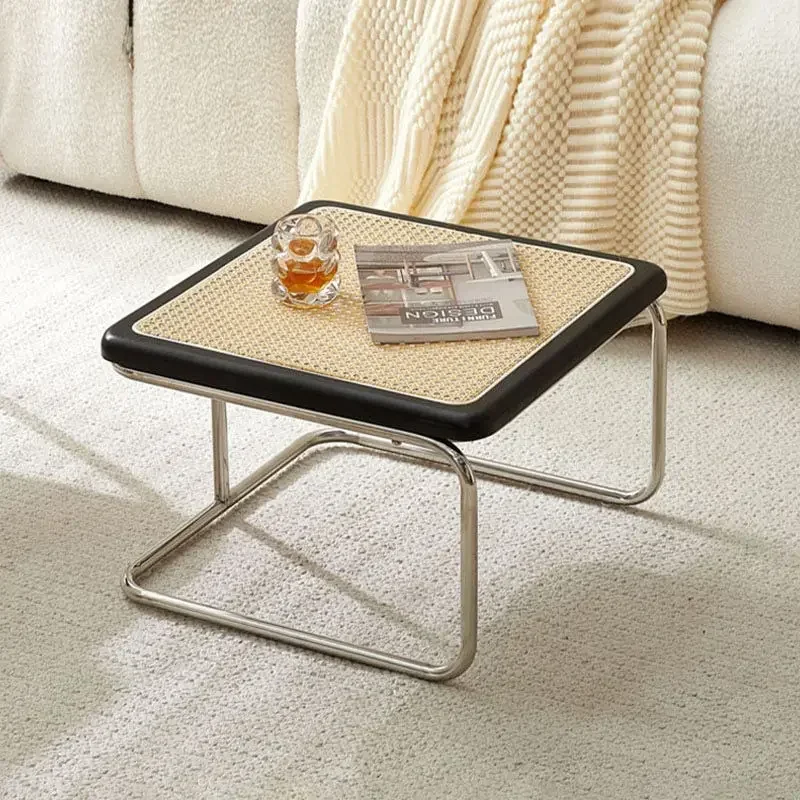 مجموعة طاولة القهوة المتداخلة مكونة من طاولتين مستديرين مع طاولات جانبية لطاولة نهاية صناعية قابلة للتعديل لساحة شرفة غرفة المعيشة #6